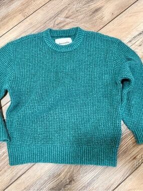 abercrombie kids green stitch sweater